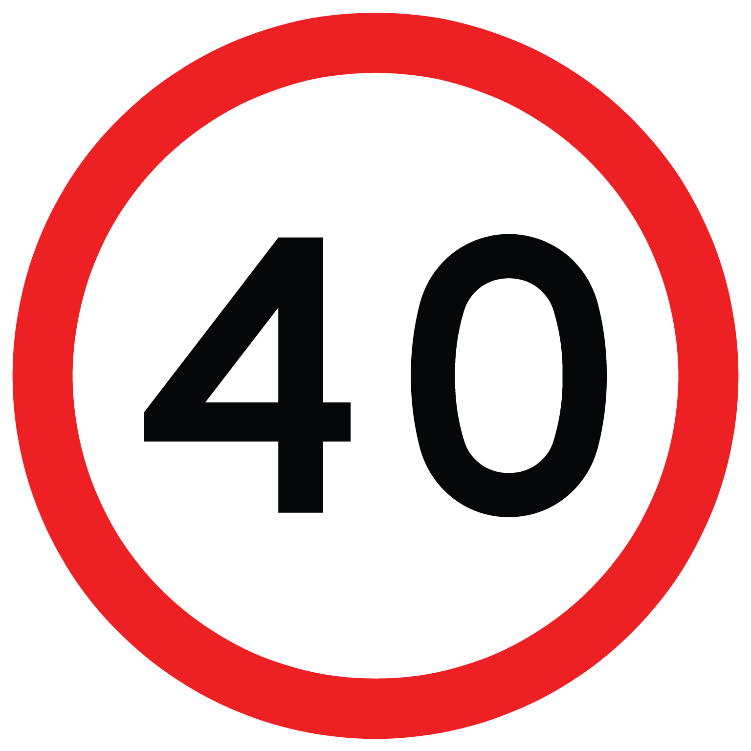 Speed Limit 40 KPH 600x600mm Printflex Low Cost Fast Turnaround speed-limit-40-kph-600x600mm-printflex-low-cost-fast-turnaround